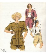 Misses Elastic Waist Roll Sleeves Epaulettes Jacket Shorts Kwik Sew Patt... - €11,02 EUR