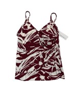 MagicSuit Tankini Womens 10 Swim Cherry Red Crossover Abstract Floral Beach - $31.68 CAD