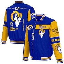 Los Angeles Rams JH Design Super Bowl LVI Champions Poly Twill  Embroided Jacket - £142.22 GBP