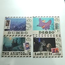 Dumbo Aristocats Lady And Tramp 4 Cards Disney 100 Carnival Postcard Sta... - $27.16 CAD