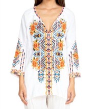 Johnny Was sentrie peasant blouse in WHITE - size S - £100.43 GBP