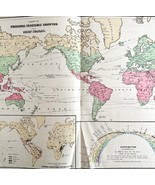 Map Of The World 1884 Vegetable Plant Growth Coffee Victorian Lithograph... - $1,134.44 MXN