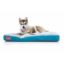 Brindle Soft Orthopedic Pillow Cat &amp; Dog Bed w/Removable Cover, Teal, 28 x 18 In - £40.21 GBP