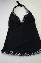 Profile By Gottex City Lights Halter Tankini Top Only (Black) Size (6)-$88 Nwot - £20.92 GBP