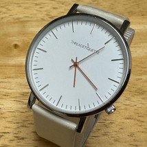 Thread Etiquette Quartz Watch Men Silver White Steel Leather Analog New ... - £22.41 GBP