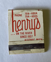 Matchbook Henry&#39;s on the river Algonac Michigan Restaurant Henry &amp; Ann - €3,81 EUR