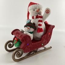 Hallmark Twinkling Sleigh Ride Snowman Plush Christmas Sled Sound Light ... - $73.21