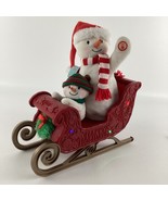 Hallmark Twinkling Sleigh Ride Snowman Plush Christmas Sled Sound Light ... - $73.21