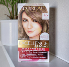 NEW L&#39;Oreal Excellence Creme Hair Color Dye in 6A Light Ash Brown - £7.42 GBP