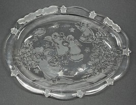 Vintage Mikasa Christmas Dish 9 1/4&quot; Angel Crystal Candy Dish Serving Plate - £11.59 GBP
