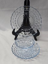 Vintage BUBBLE BLUE Breakfast Set By ANCHOR HOCKING - Set Of 3 - Circa 1940 - $15.98