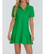 Polo Dress for Women Short Sleeve Ruffle Hem Golf Tennis Summer Mini Dre... - $30.00