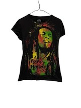 Bob Marley House of Marley Black Cotton Graphic T-Shirt Womens XL Modified - £16.27 GBP