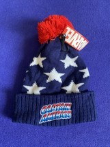 NEW! Captain America Winter Knitted Hat Beanie Toque w/ Pom Pom - NWT w/ Tag - £13.24 GBP