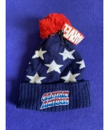 NEW! Captain America Winter Knitted Hat Beanie Toque w/ Pom Pom - NWT w/... - £13.16 GBP