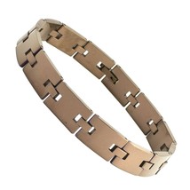 Tungsten Coffee Copper Bracelet Mens Modern Link Wristband  - £71.93 GBP
