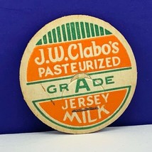 Dairy milk farm bottle cap vintage advertising label Jersey JW Clabos grade A us - £6.32 GBP