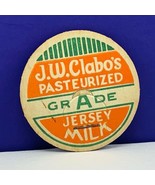 Dairy milk farm bottle cap vintage advertising label Jersey JW Clabos gr... - £6.25 GBP