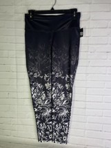 Ideology Womens Midnight Blossom Floral Printed Leggings Pants Black White Small - £15.78 GBP
