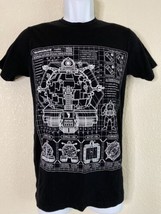 Nickelodeon TMNT Men Size S Black Technodrome Scematics T Shirt Cartoon Turtles - £5.30 GBP