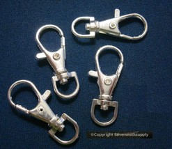 4 Huge swivel lobster claw jewelry clasps silver plated 1 3/8&quot; 35mm fpc291 - £1.51 GBP