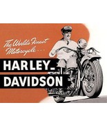 1939 Harley-Davidson - The World&#39;s Finest Motorcycle -  Promotional Poster - £26.37 GBP