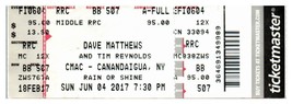 Dave Matthews Bande Ticket Stub Juin 4 2017 Canandaigua New York - £27.99 GBP