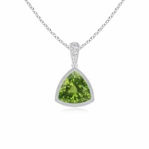 ANGARA 6mm Natural Peridot Pendant Necklace in 925 Silver for Women, Girl - £114.22 GBP+