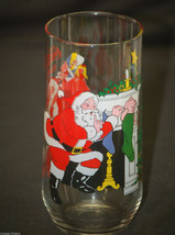 Vintage Enjoy Coca Cola Classic Advertising Christmas Glass ~ Santa Clau... - $9.89