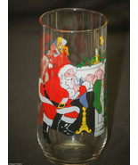 Vintage Enjoy Coca Cola Classic Advertising Christmas Glass ~ Santa Clau... - £7.78 GBP