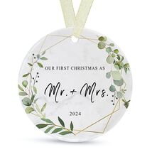 First Christmas as Mr and Mrs Ornament 2024 Ceramic Hanging 2.9" - $64.35 MXN First Christmas as Mr and Mrs Ornament 2024 Ceramic Hanging 2.9" - $64.35 MXN