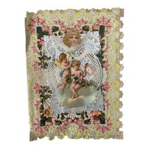 German Dresden Valentine Card Angels Antique Victorian Diecut Cutwork Pa... - $18.50