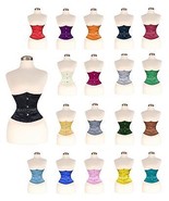 Under bust 3 layers Double Steel Boned Waist  Satin  corset 20+COLOURS - $760.11 MXN