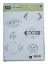 Stampin Up Retired Cling Acrylic LABEL ME PRETTY Kitchen Birthday Thank You - £3.85 GBP