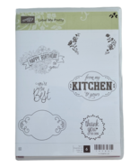 Stampin Up Retired Cling Acrylic LABEL ME PRETTY Kitchen Birthday Thank You - £3.79 GBP