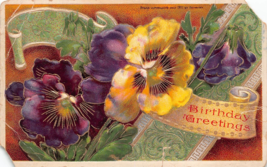 Antique Postcard Birthday Greetings 1914 - £2.99 GBP