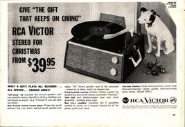 1959 RCA Victor Victoria Stereo Turntable Record Player Photo rca dog Print Ad - £19.81 GBP