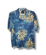 Carribean Joe Hawaiian Shirt Men&#39;s XXL Blue Yellow Floral Washable 100% ... - £17.39 GBP