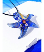 Glass ocean blue  Starfish pendant - $19.70 CAD