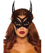 Leg Avenue Women&#39;s Glitter Devil mask, Black, One Sizes Fit Most - £54.53 GBP