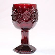 VINTAGE Goblet Avon 1876 Cape Cod Glass Rich Ruby Red 4.5”  Water Wine G... - $9.99