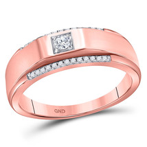 10kt Rose Gold Mens Round Diamond Wedding Solitaire Band Ring 1/6 Cttw - £456.50 GBP