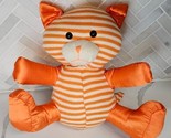 Cozy Cuddles Cat 10&quot; Plush Orange White Knit Satin Cat Toy Kid Stuffed A... - $19.75