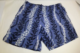 Vtg 80s 90s Speedo Swim Shorts Trunks Size Large L Blue Black Print Pockets - £9.69 GBP