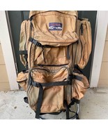 Jansport Brown Hiking Backpack External Aluminum Frame Cushion Hip Wings - $125.00