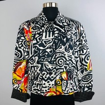 600 West Womens 8 Bohemian Tribal Print Colorful Blazer jacket Flip Cuff * - £14.04 GBP