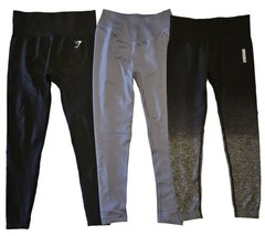GymShark Sweat Compression Legging Lot of 3 Womens M Gray Black Ombre Se... - £56.50 GBP