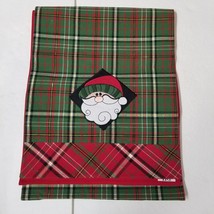 Holiday Table Runner 71&quot; x 14&quot; Santa Snowman Tartan Red Green Gold Checked - £7.23 GBP