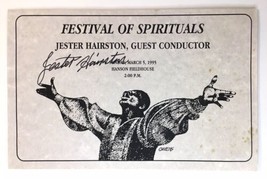 Festival of Spirituals Jester Hairston Signed Program March 1995 Guest C... - £46.85 GBP