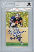 O.J. Simpson Signed Goal Line Art Card Inscribed Beckett GLAC Autograph BAS OJ - £263.14 GBP